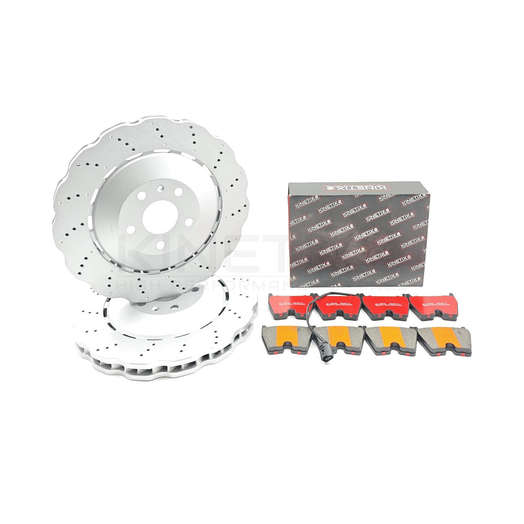 FOR AUDI RSQ3 RS Q3 (2013-2018) CROSS DRILLED WAVEY FRONT BRAKE DISCS PADS 365mm