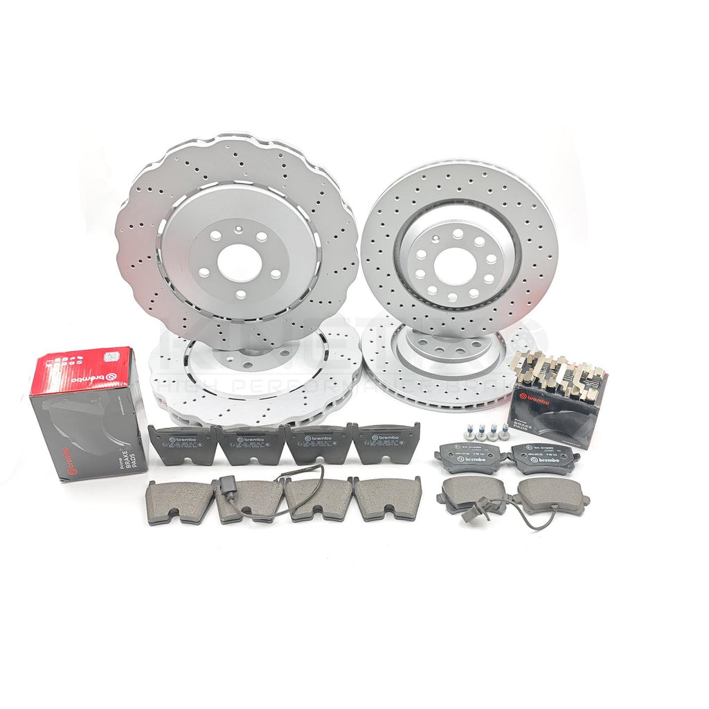 FOR AUDI RSQ3 RS Q3 (2013-2018) CROSS DRILLED FRONT REAR BRAKE DISCS BREMBO PADS