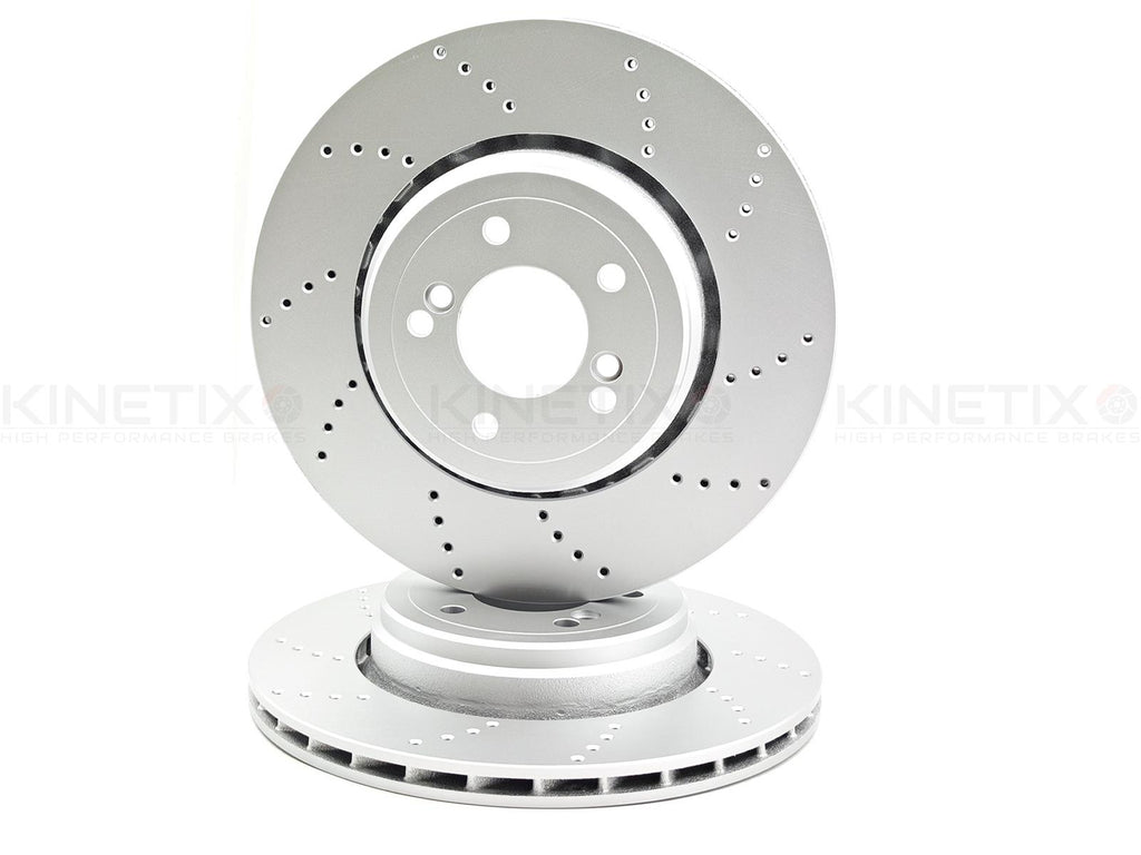 FOR BMW M3 E90 E92 E93 REAR LEFT RIGHT CROSS DRILLED BRAKE DISCS 350mm X 24mm