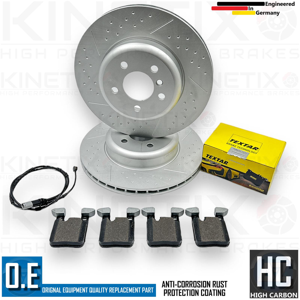 FOR BMW 3 4 SERIES F30 F31 F32 F33 F34 F36 REAR BRAKE DISCS TEXTAR PADS 345mm