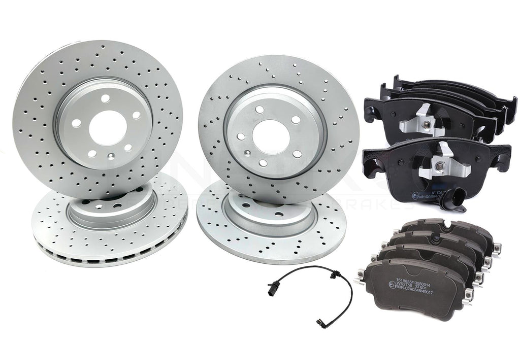 FOR AUDI A4 30 TDI B9 FRONT REAR DRILLED BRAKE DISCS PADS 314mm 300mm COATED
