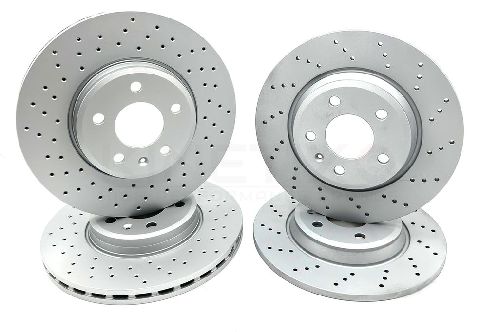 FOR AUDI A4 2.0 TDI B8 CROSS DRILLED FRONT REAR BRAKE DISCS 314MM 300MM COATED
