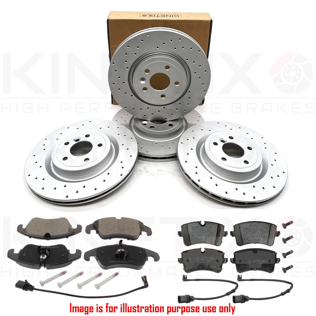 FOR AUDI A6 C8 40 TFSI CROSS DRILLED FRONT REAR BRAKE DISCS PADS 320mm 300mm