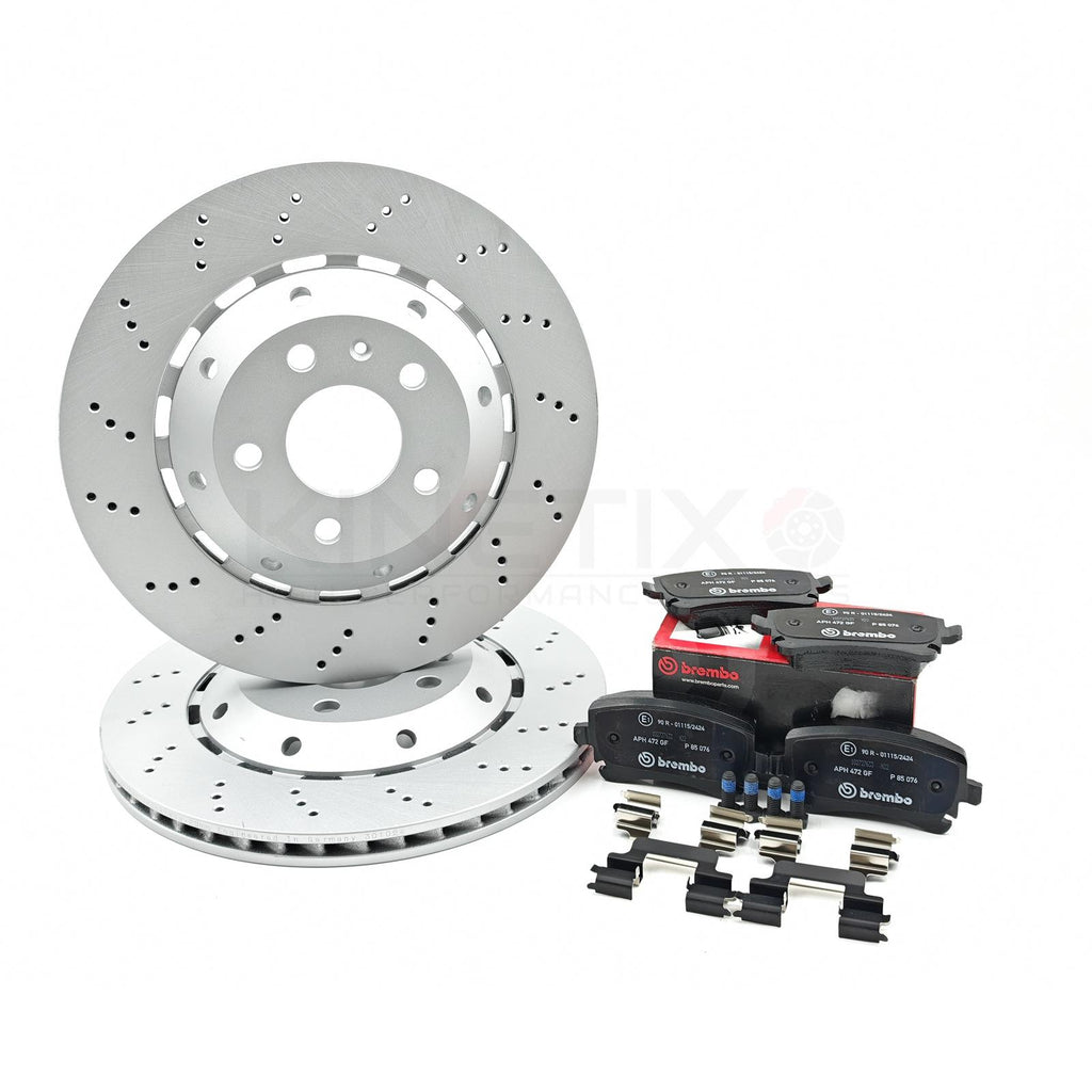FOR AUDI RS4 B7 (2006-2008) DRILLED REAR BRAKE DISCS BREMBO PADS 324mm