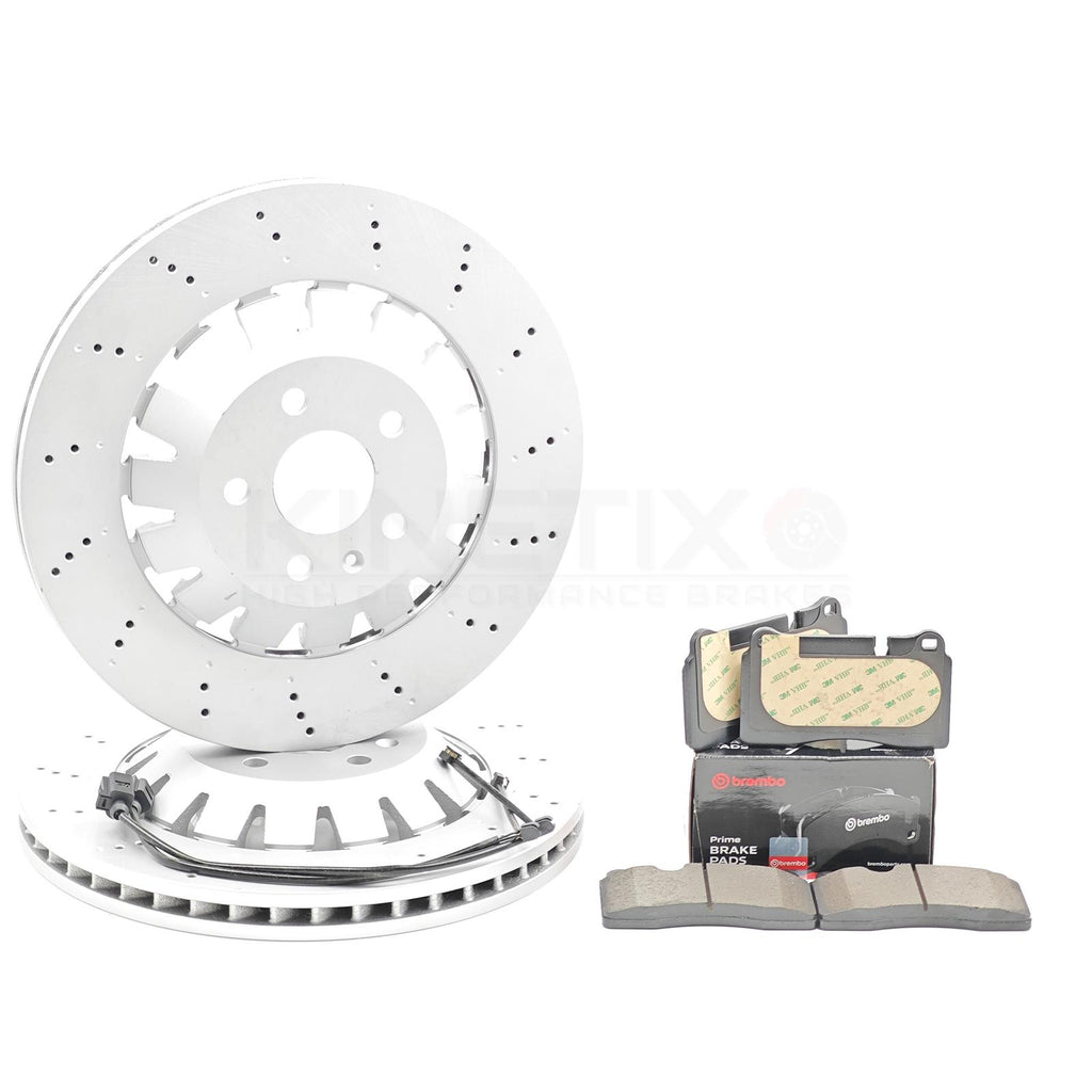 FOR AUDI RS3 8P 2011-2012 FRONT DRILLED BRAKE DISCS BREMBO PADS 370mm 8P0615301C