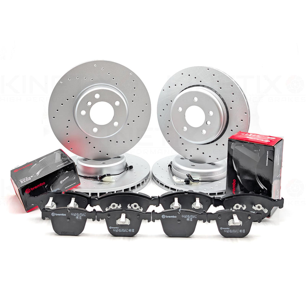 FOR BMW 530d 535d 645Ci M SPORT E6x FRONT REAR BRAKE DISCS BREMBO PADS SENSORS