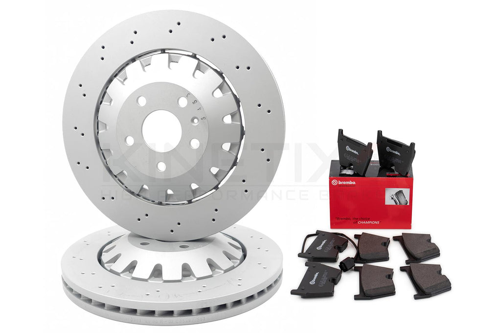 FOR AUDI RS3 8V 16-20 FRONT DRILLED BRAKE DISCS BREMBO PADS 370mm 8V0615301S