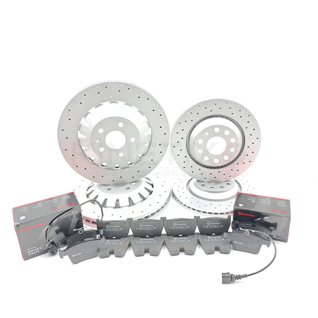 FOR AUDI RS3 8V 17-20 FRONT REAR BRAKE DISCS BREMBO PADS 8V0615301S 370mm 310mm