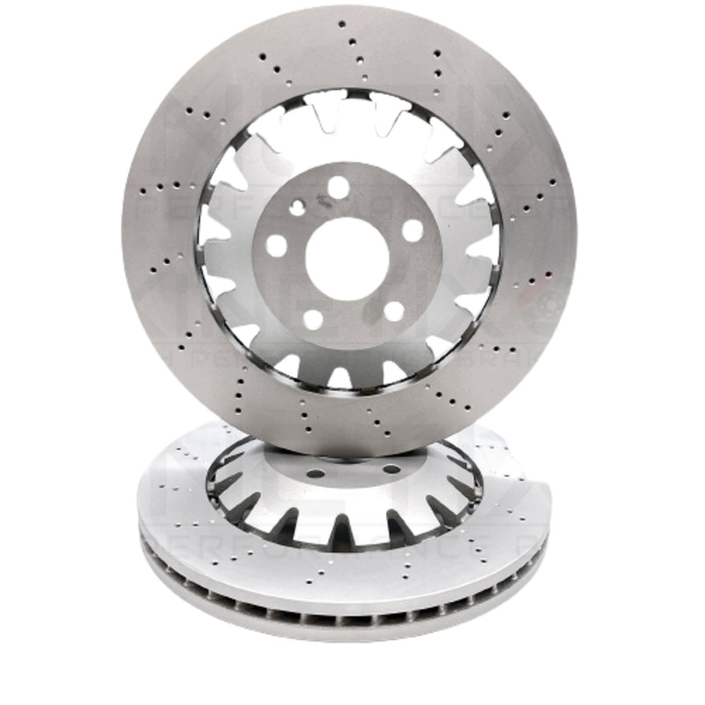 FOR AUDI RS3 8V 2017- FRONT DRILLED COATED BRAKE DISCS PAIR 8V0615301P 370mm
