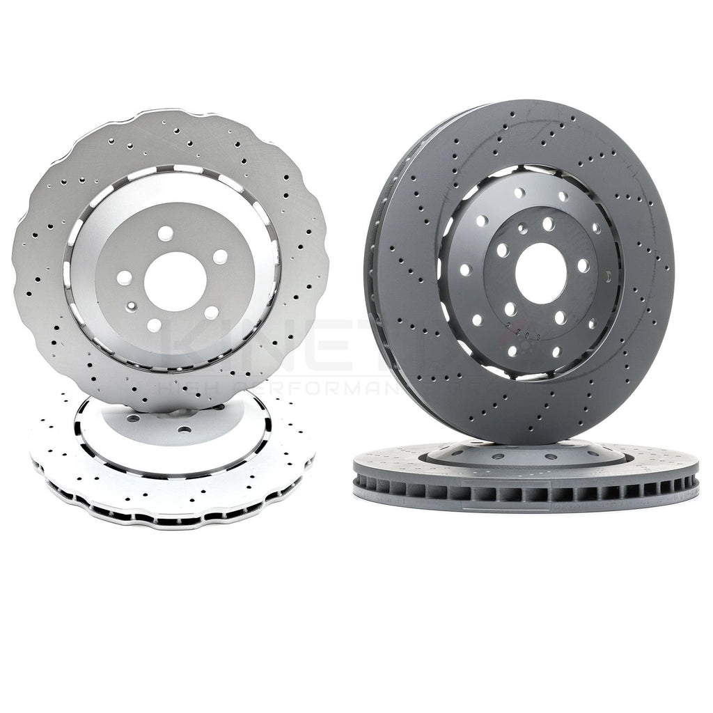 FOR AUDI RS6 C7 (2013-2018) DRILLED FRONT REAR BRAKE DISCS 390mm 356mm COATED