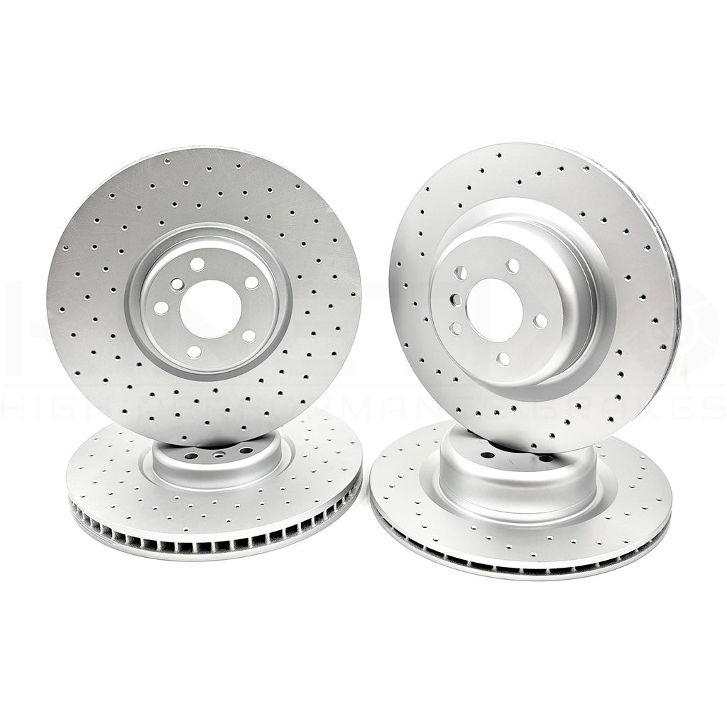 FOR BMW X6M 4.4 E71 E72 FRONT REAR CROSS DRILLED BRAKE DISCS 395mm 385mm FR RR