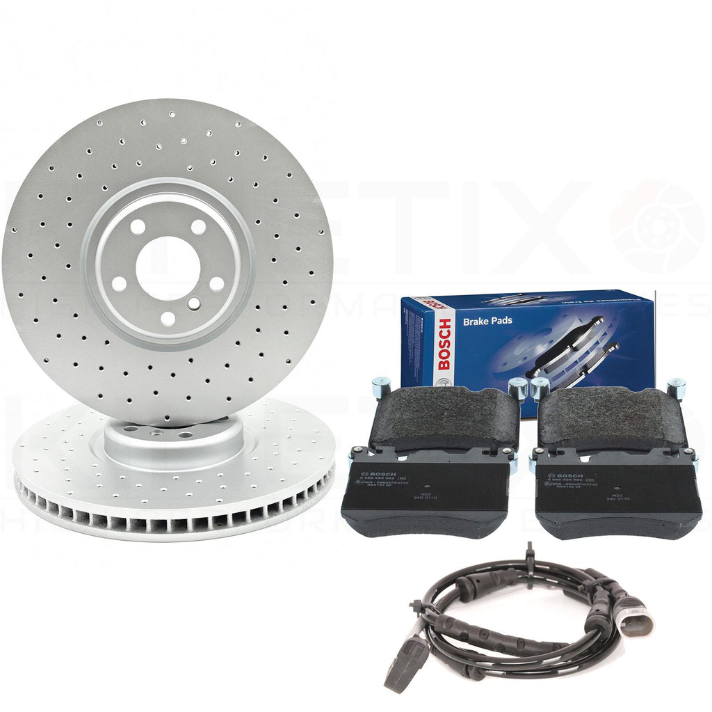 FOR BMW X5M X6M E70 E71 E72 4.4 FRONT BRAKE DISCS BOSCH PADS SENSOR 395mm