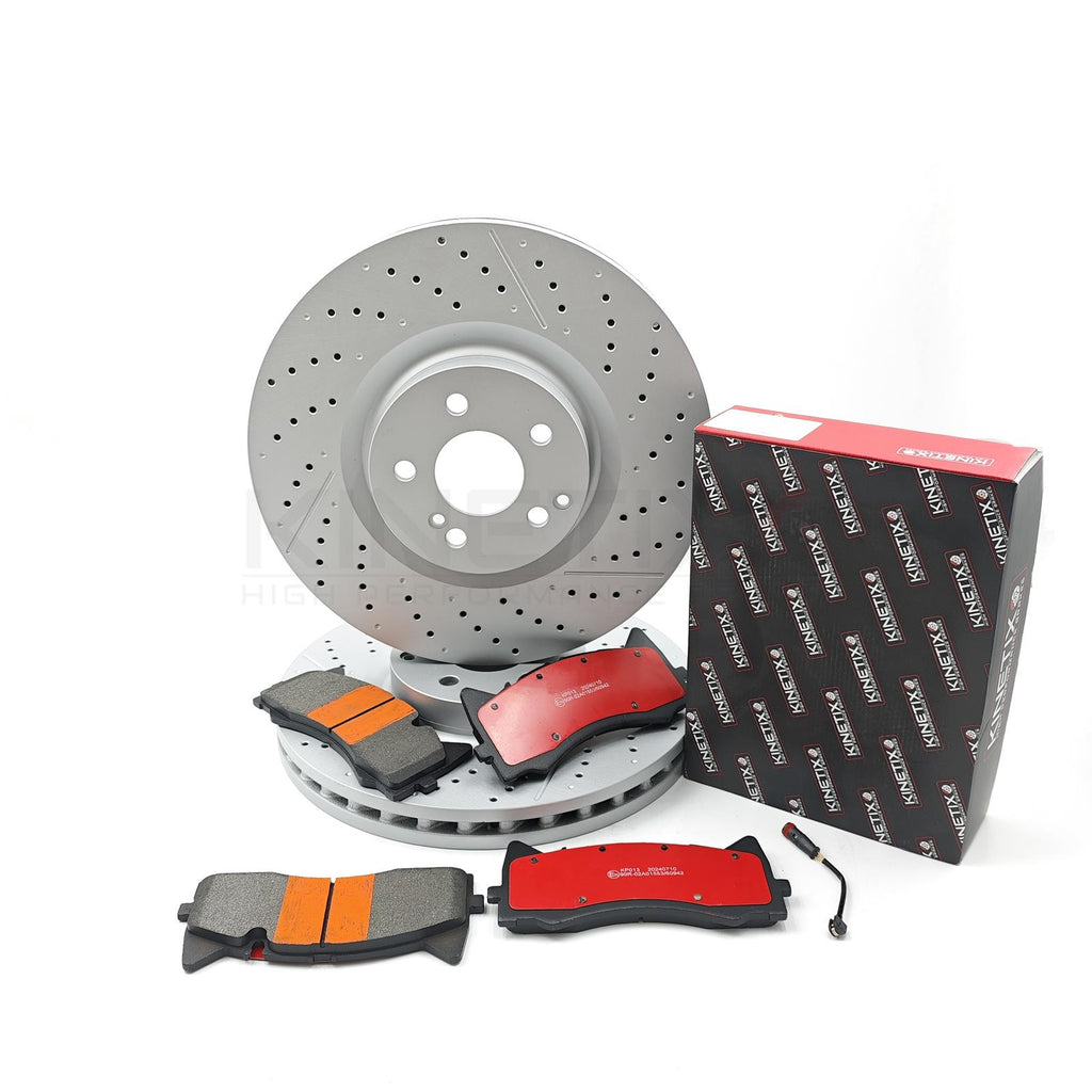 FOR MERCEDES C63 C63S AMG 2014-2023 (205) FRONT BRAKE DISCS PADS & SENSOR 360mm
