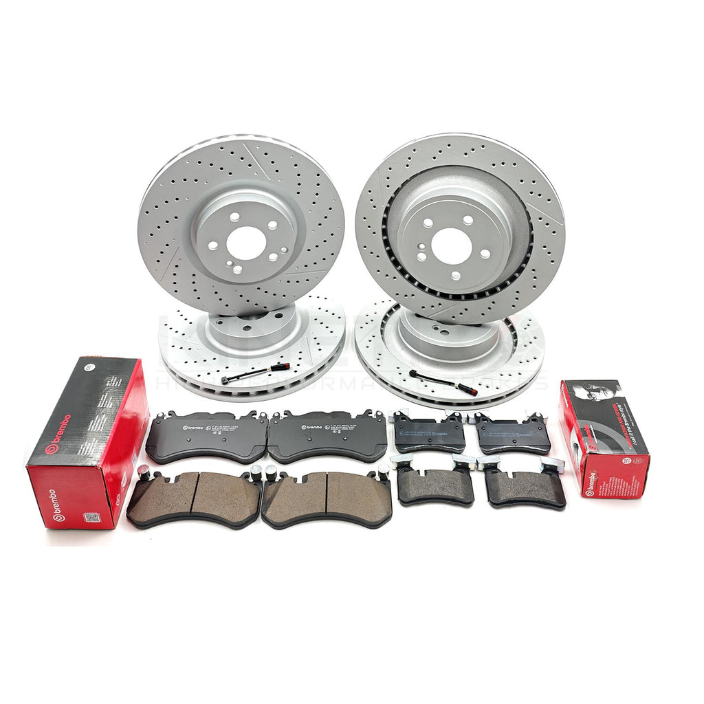 FOR MERCEDES C63 AMG 2008-2012 FRONT REAR BRAKE DISCS BREMBO PADS 360mm 330mm