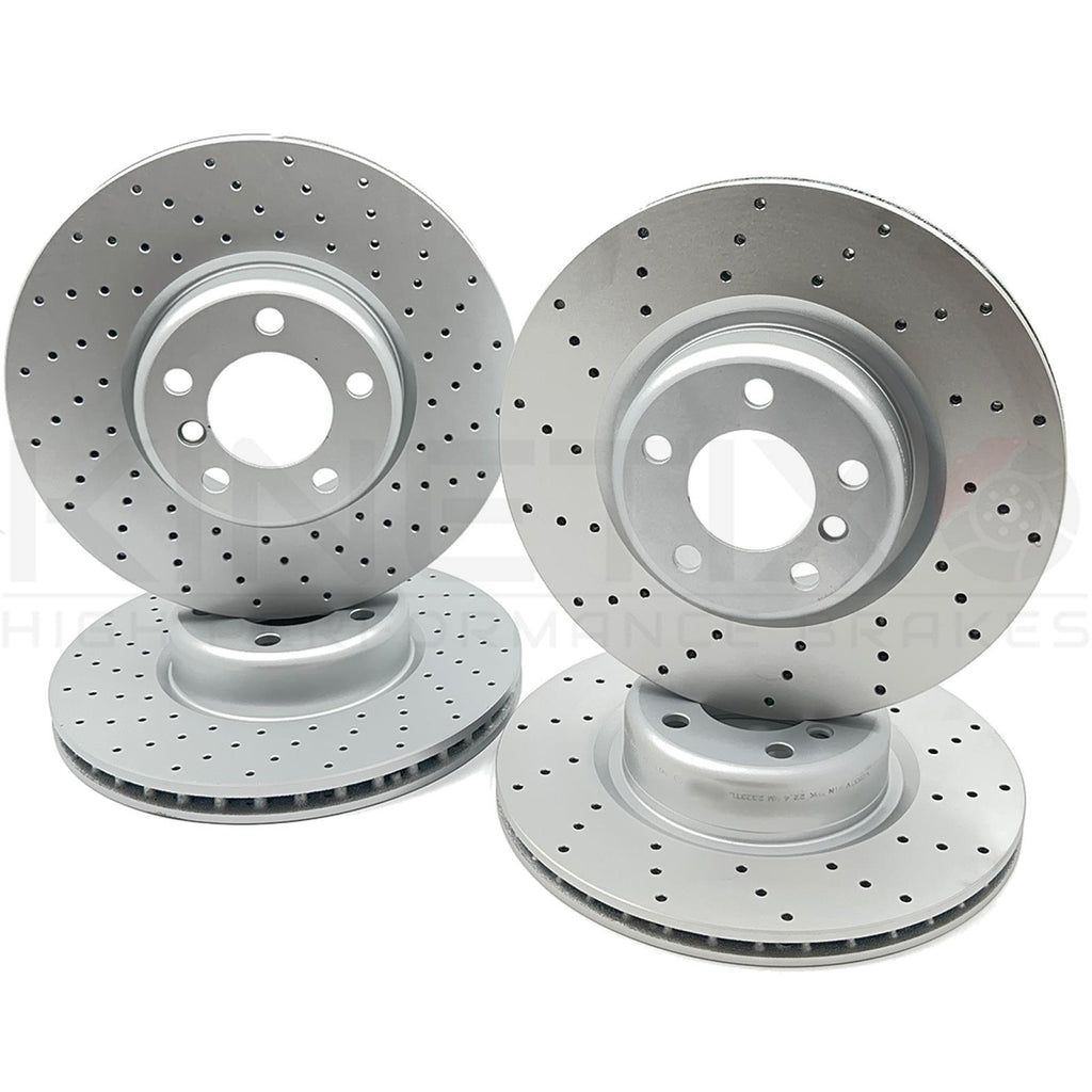 FOR BMW 320d 330d 335d M SPORT DRILLED FRONT REAR BRAKE DISCS 340mm 345mm FR/RR