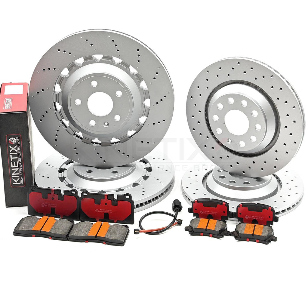 FITS AUDI TTRS (2009-2014) FRONT REAR BRAKE DISCS PADS WIRE SENSORS 370mm 310mm