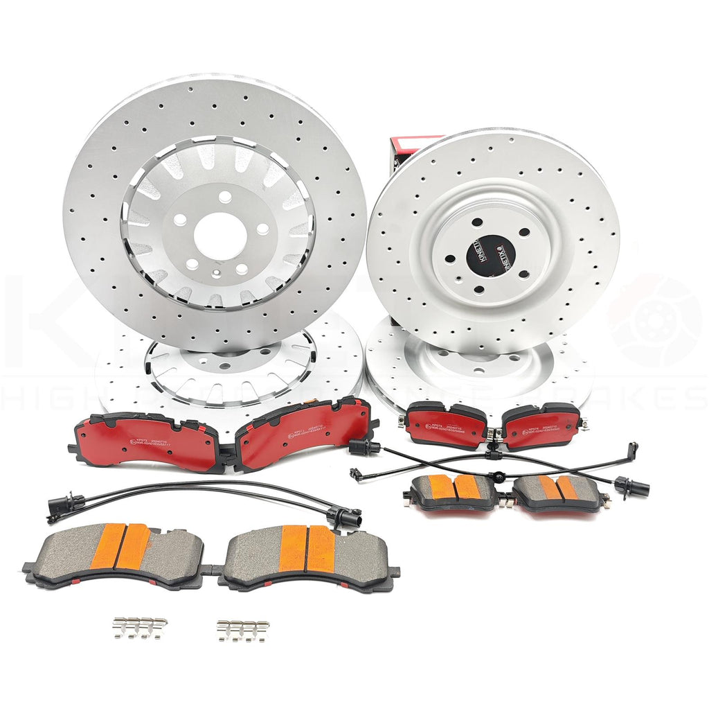 FOR AUDI SQ8 4MN 4MT 20- DRILLED FRONT REAR BRAKE DISCS PADS SENSORS 400mm 350mm