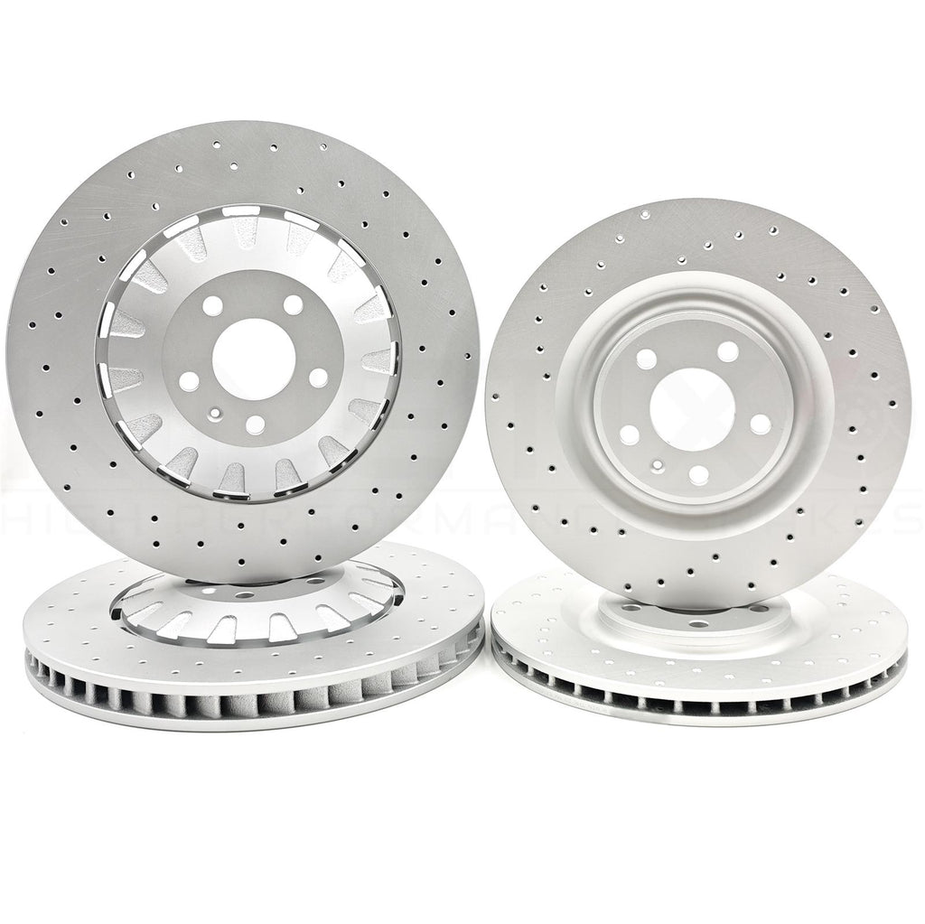 FOR AUDI SQ7 FRONT REAR HIGH CARBON CROSS DRILLED BRAKE DISCS 400mm 350mm FR RR