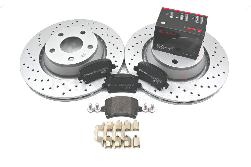 FITS AUDI TTS TTRS 8J3 8J9 (08-14) DRILLED REAR BRAKE DISCS BREMBO PADS 310mm