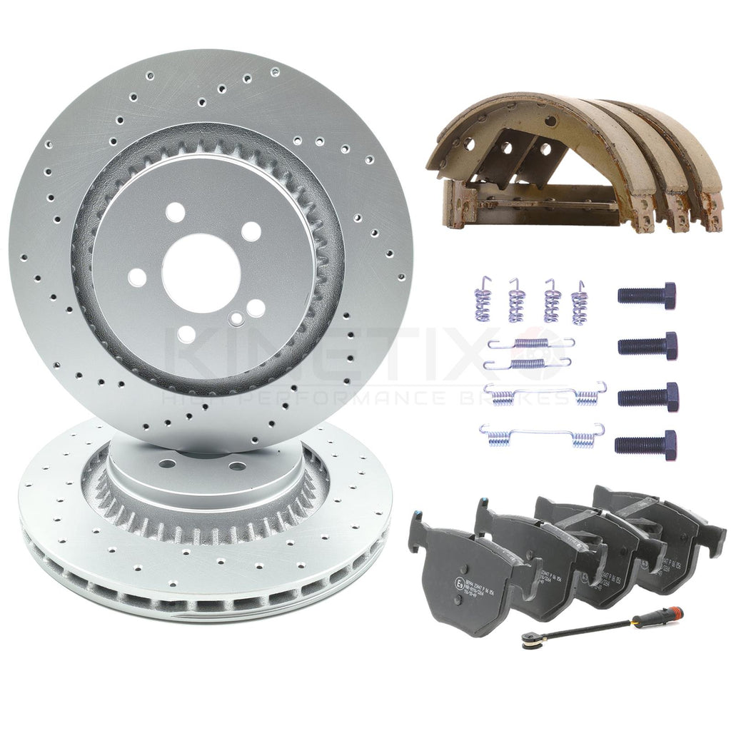 FOR MERCEDES S63 S65 CL63 CL65 AMG REAR BRAKE DISCS PADS BRAKE SHOES WIRE 365mm