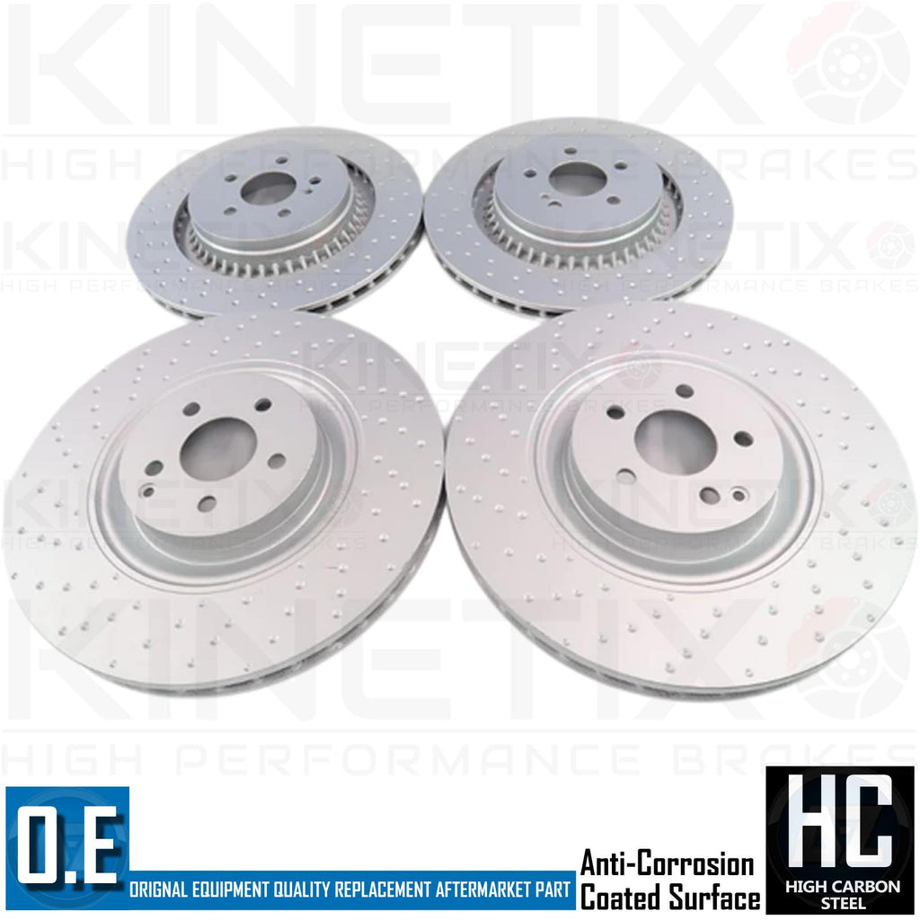 FOR MERCEDES S63 S65 CL63 CL65 AMG FRONT REAR DIMPLED BRAKE DISCS 390mm 365mm