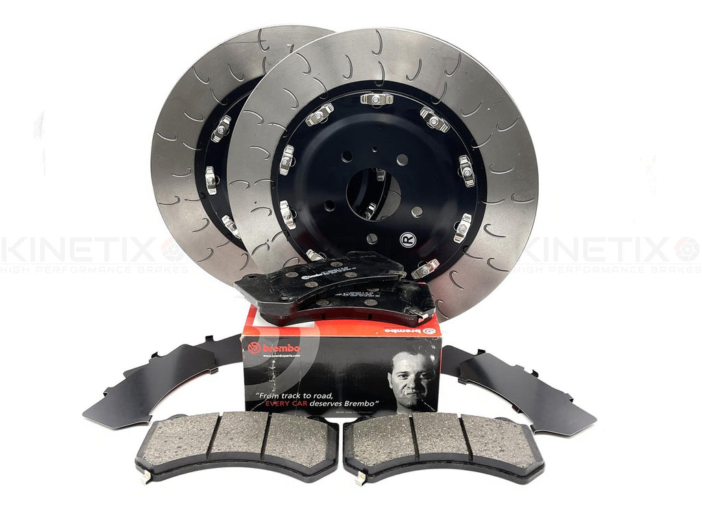 FOR NISSAN GT-R R35 FRONT 2 PIECE FLOATING BRAKE DISCS BREMBO PADS 390mm