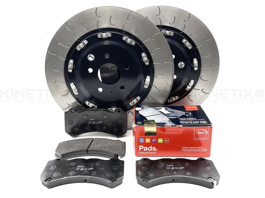 FITS NISSAN GTR 2007-2011 R35 TWO PIECE FLOATING FRONT BRAKE DISCS PADS 380mm