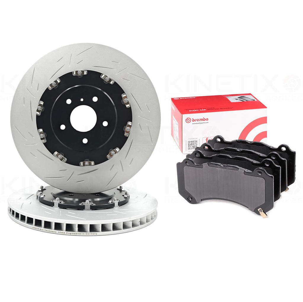 FITS NISSAN GTR GT-R R35 TWO PIECE FLOATING FRONT BRAKE DISCS BREMBO PADS 390mm