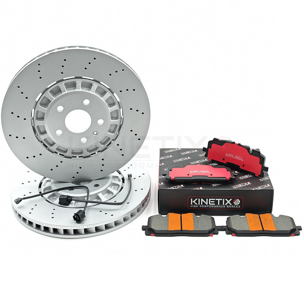 FOR AUDI RSQ3 (2019-) FRONT BRAKE DISCS RACING PADS WEAR SENSORS 375mm X 36mm