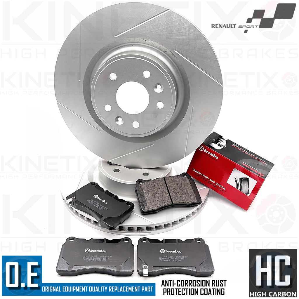 FOR RENAULT MEGANE SPORT MK4 RS280 RS300 TROPHY FRONT BRAKE DISCS BREMBO PADS