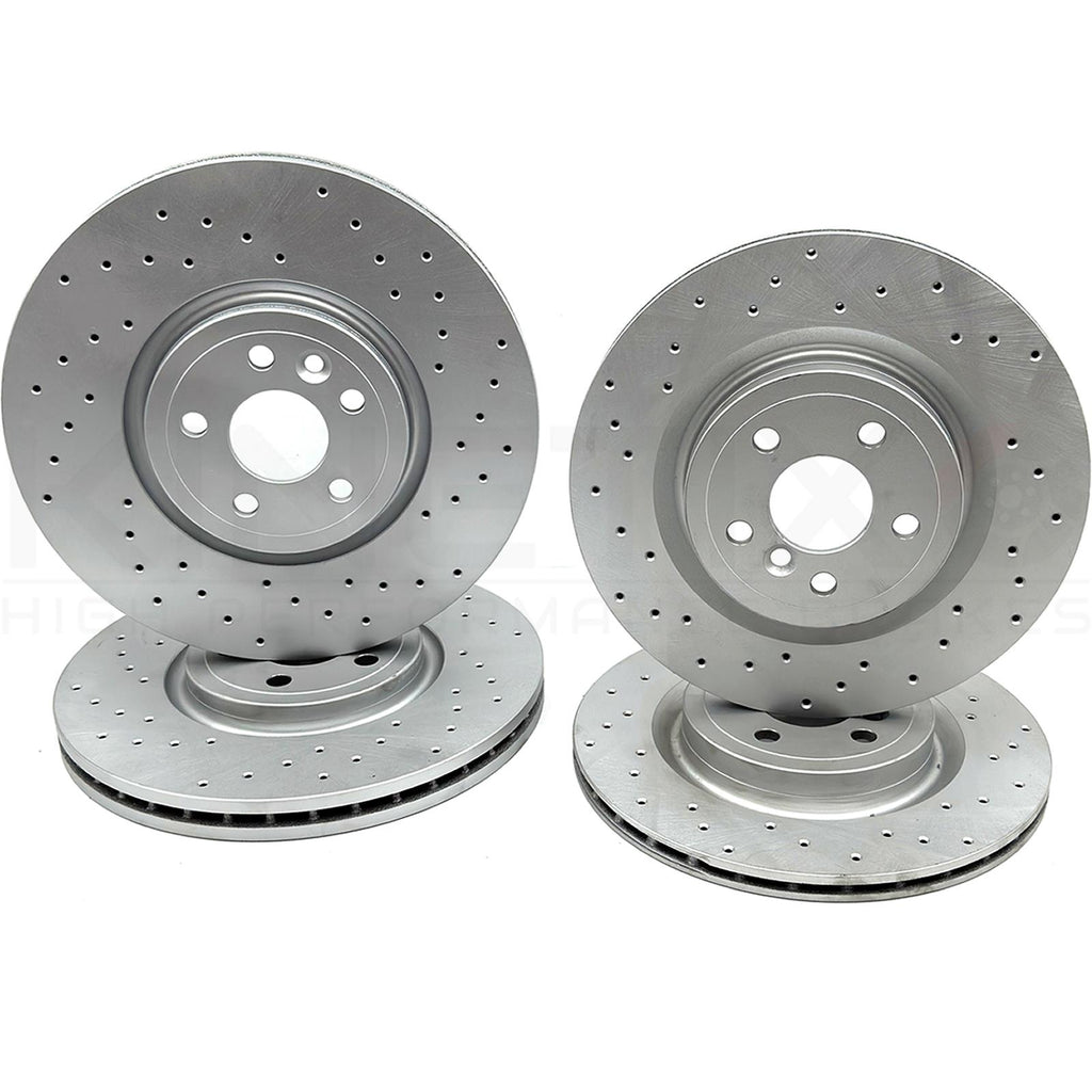 FOR JAGUAR XF 3.0 D V6 S CROSS DRILLED FRONT REAR BRAKE DISCS 350mm 325mm