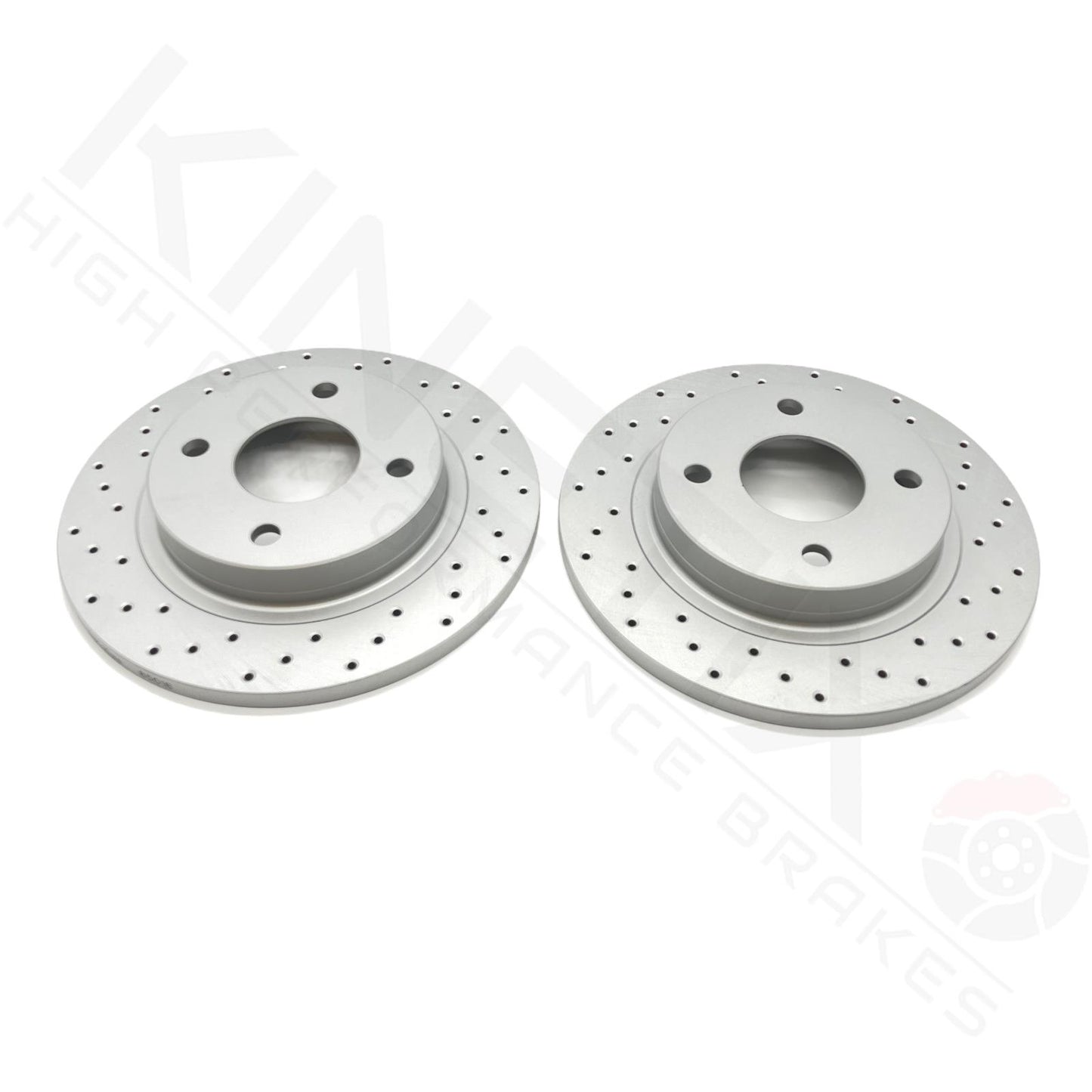 FOR FORD FIESTA ST 1.5 ST 200 CROSS DRILLED REAR BRAKE DISCS PAIR 253mm