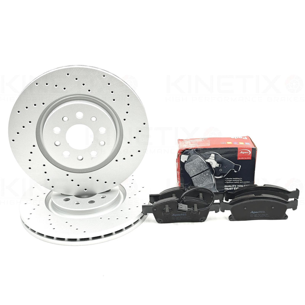 FOR MASERATI LEVANTE 3.0 CROSS DRILLED PERFORMANCE FRONT BRAKE DISCS PADS 345mm