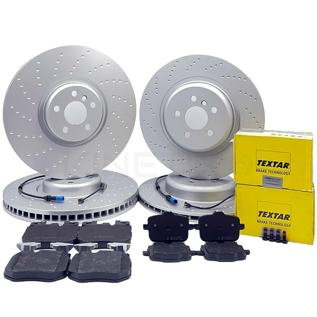FOR BMW 540i G30 G31 FRONT REAR BRAKE DISCS TEXTAR PADS SENSORS 395m 370m