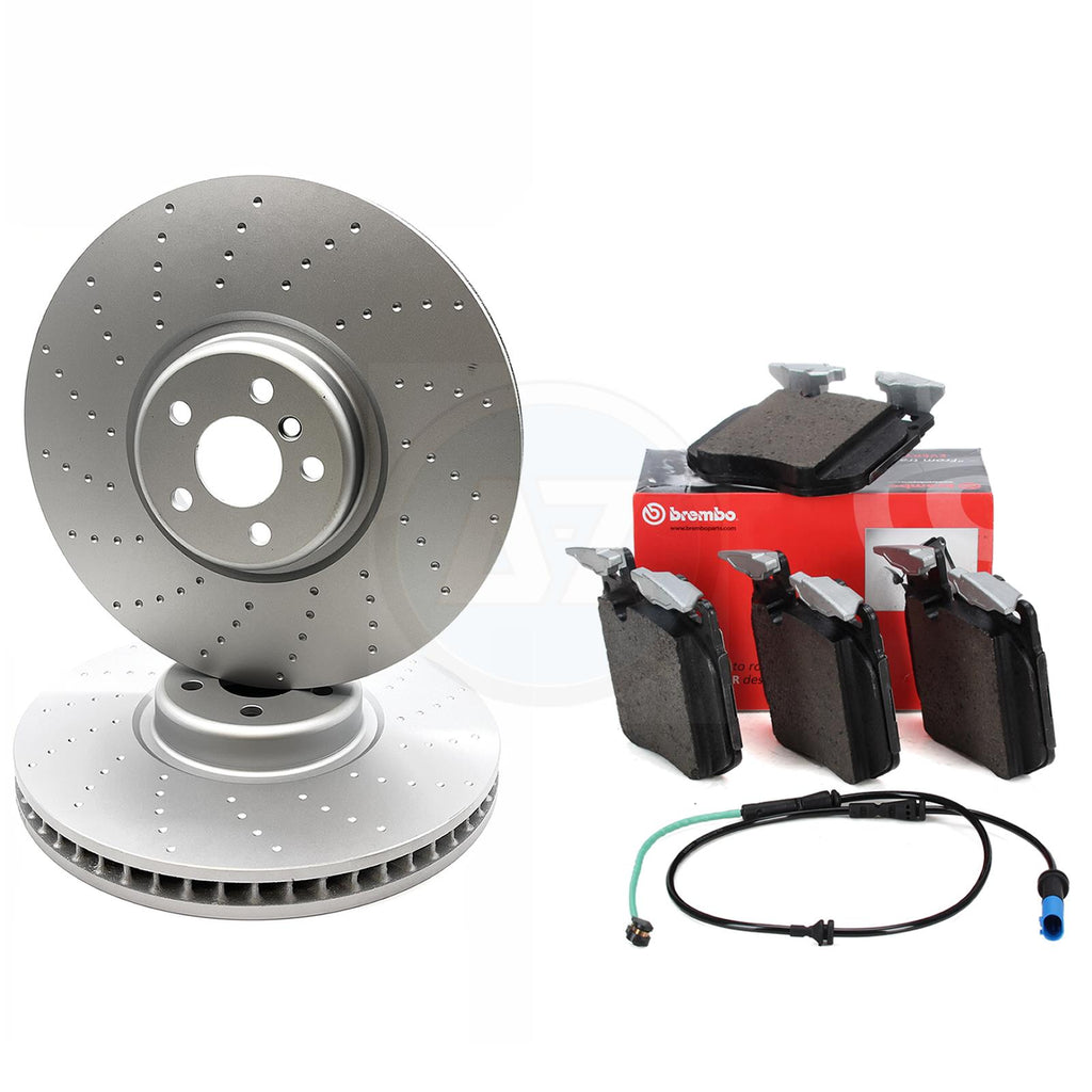 FOR BMW X5 50e G05 FRONT BRAKE DISCS BREMBO PADS WEAR WIRE SENSOR 395mm