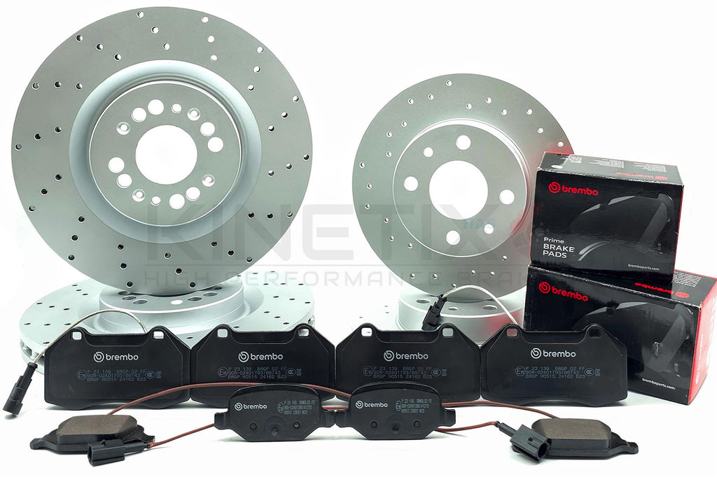 FOR ABARTH 500 COMPETIZIONE FRONT REAR DRILLED BRAKE DISCS BREMBO PADS 305m 240m