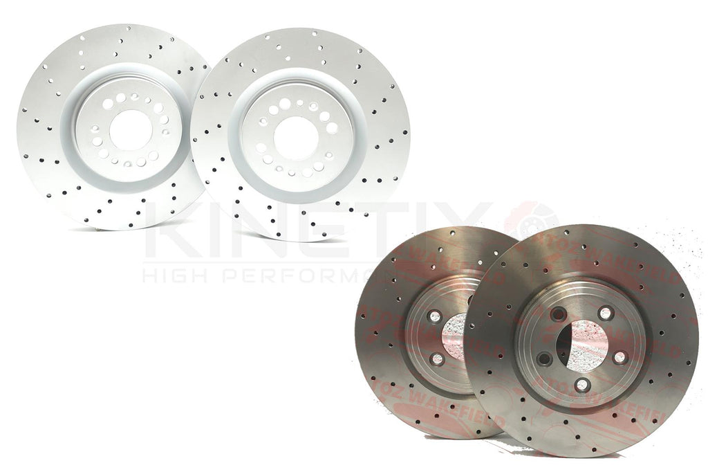 FOR ABARTH PUNTO 1.4 SUPERSPORT DRILLED FRONT REAR BRAKE DISCS 305mm 264mm