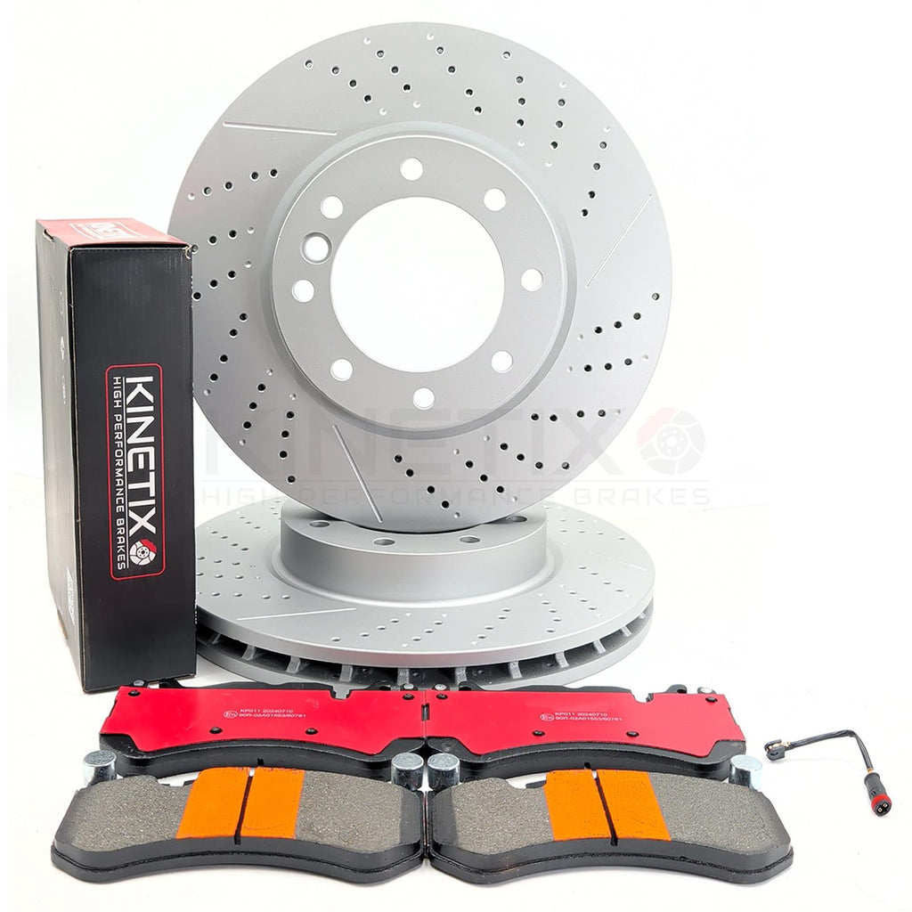 FOR MERCEDES G63 G65 AMG G500 FRONT BRAKE DISCS PADS & WIRE SENSOR 375mm X 36mm