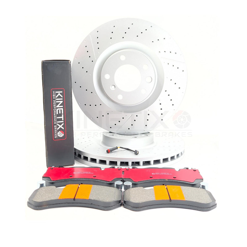 FOR MERCEDES G63 AMG 12-15 FRONT BRAKE DISCS CERAMIC PADS WEAR WIRE SENSOR 375mm