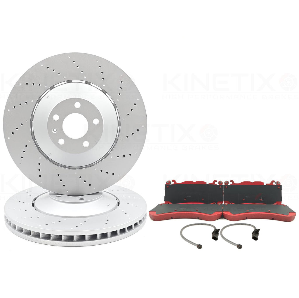 FOR AUDI RS6 C6 V10 (2008-2010) FRONT BRAKE DISCS PADS & SENSORS 390mm