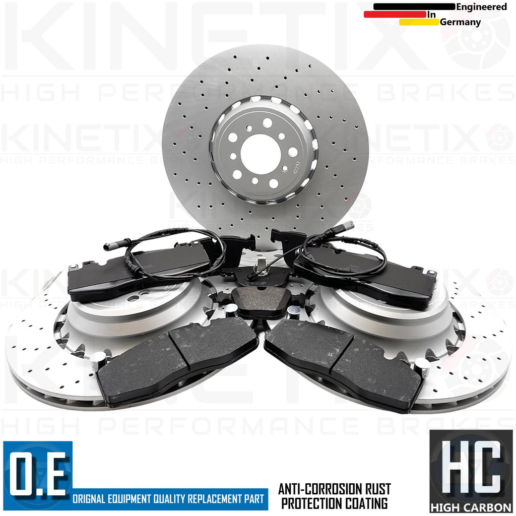 FOR BMW X5M X6M F85 F86 DRILLED FRONT REAR BRAKE DISCS APEC PADS 395mm 385mm