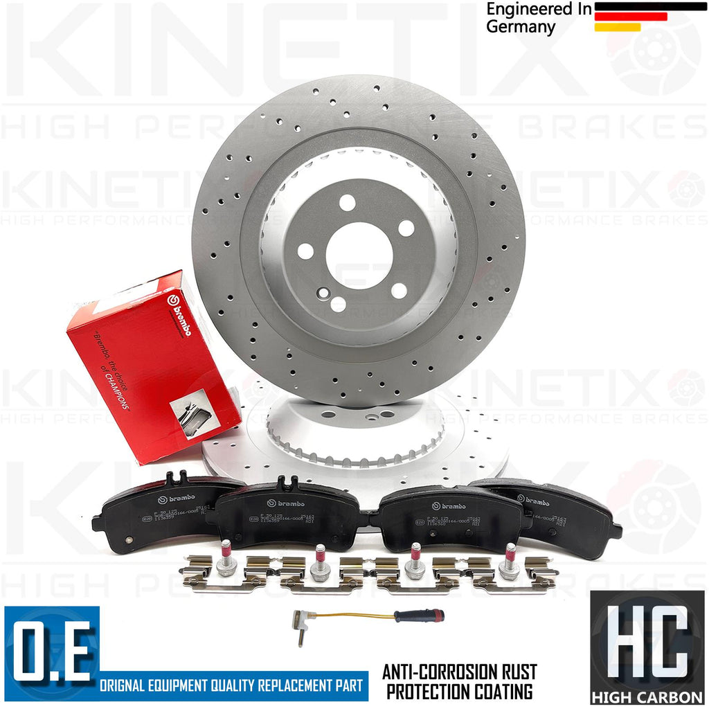 FOR MERCEDES S500 S560 S650 AMG REAR BRAKE DISCS BREMBO PADS WEAR SENSOR 360mm