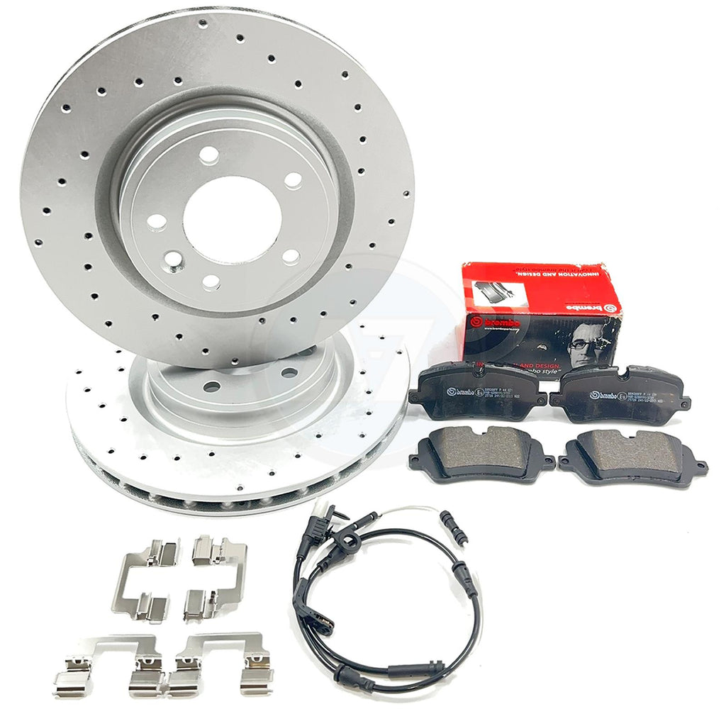 FITS RANGE ROVER SPORT 3.0 SDV6 DRILLED REAR BRAKE DISCS BREMBO PADS 325mm