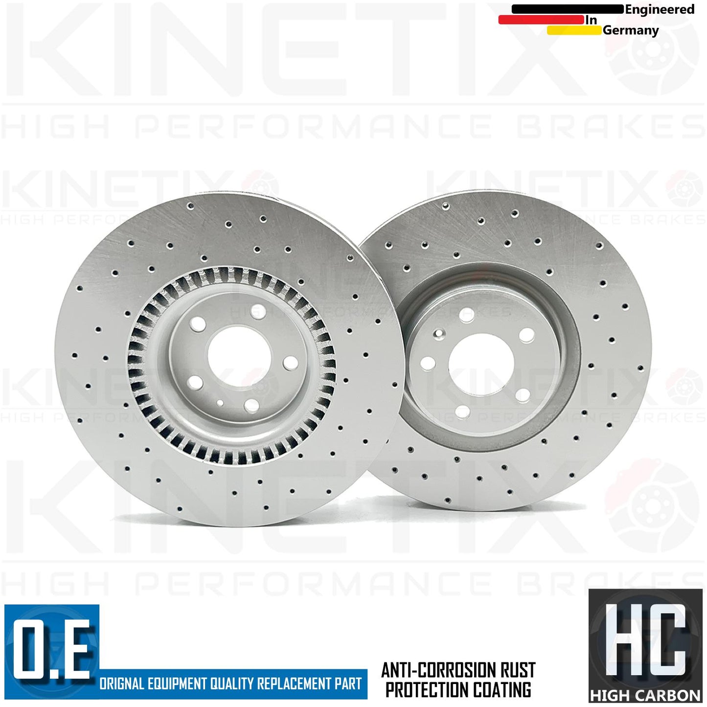 FOR AUDI A6 A7 A8 3.0 TDi TFSi CROSS DRILLED FRONT BRAKE DISCS PAIR 356mm