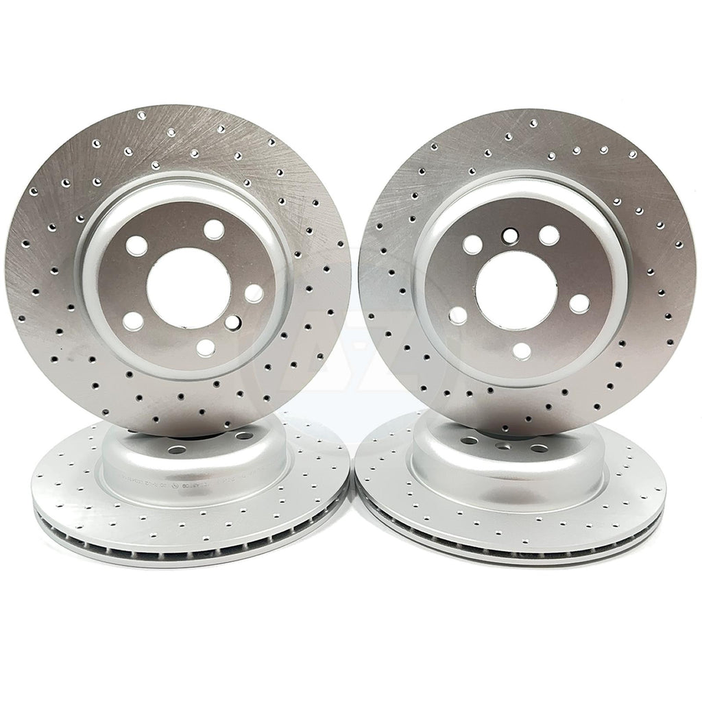 FOR BMW 518d 520d 525d 520i M SPORT FRONT REAR DRILLED BRAKE DISCS 330mm 330mm