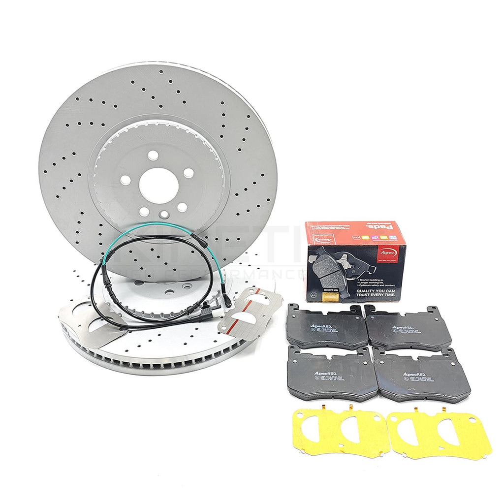 FOR RANGE ROVER VELAR SV JAGUAR F PACE SVR 5.0 V8 FRONT BRAKE DISCS PADS SENSOR