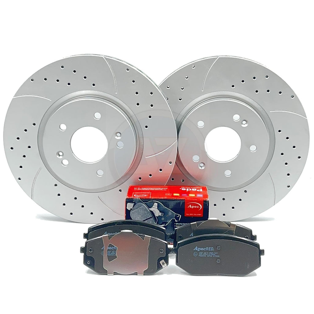FOR HYUNDAI TUCSON KIA SPORTAGE 1.6 DRILLED GROOVED FRONT BRAKE DISCS PADS 325mm