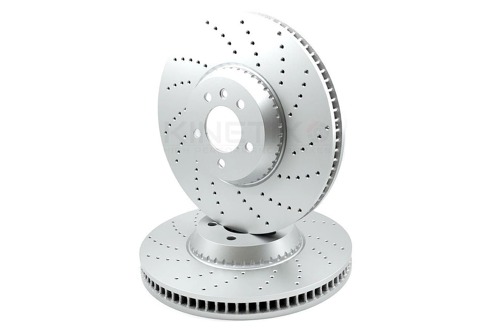 FOR RANGE ROVER AUTOBIOGRAPHY D350 DRILLED FRONT BRAKE DISCS PAIR 380mm L460