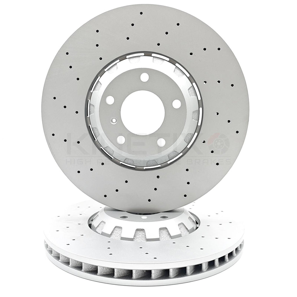 FOR BENTLEY BENTAYGA 15- CROSS DRILLED FRONT BRAKE DISCS PAIR 4M0615301AJ 400mm