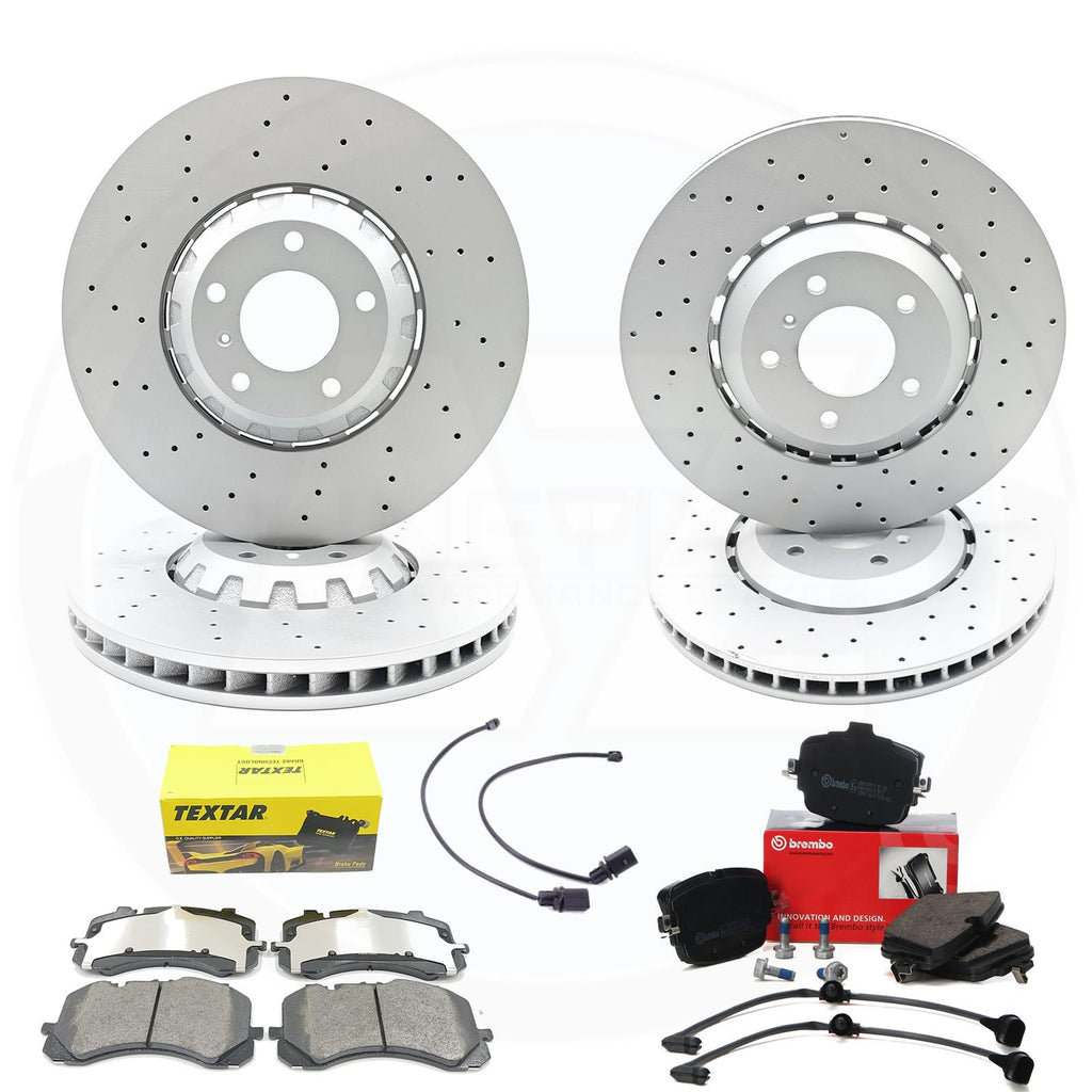 FOR BENTLEY BENTAYGA 2015- DRILLED FRONT REAR BRAKE DISCS PADS WIRES 400mm 380mm